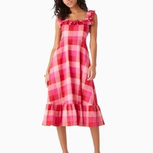 Kate Spade Vibrant Plaid Midi Dress